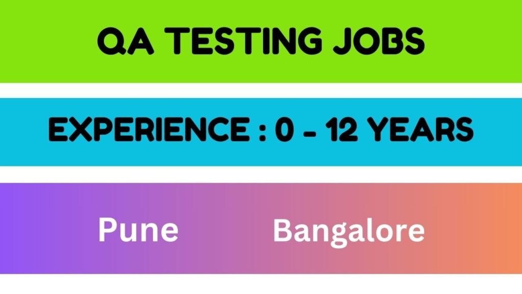 QA Jobs in Bangalore And Pune - 2024 | Apply Now |